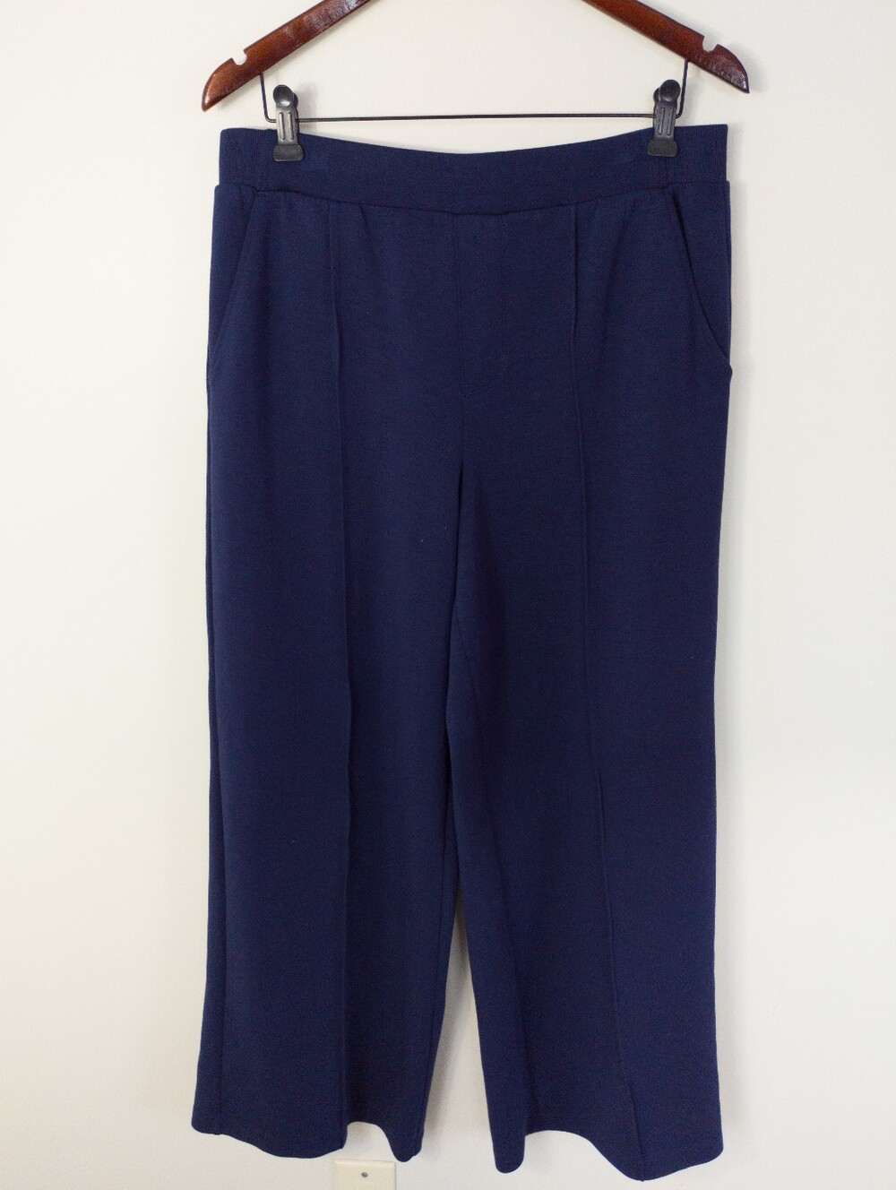 OFFLINE by Aerie Real Me Wide Leg Pintuck Trouser Pants Navy Blue Size Large